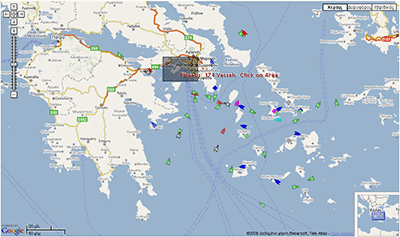 Χάρτης πλοίων πραγματικού χρόνου - Αυτόματη ανανέωση σε 100 δευτερόλεπτα - AIS